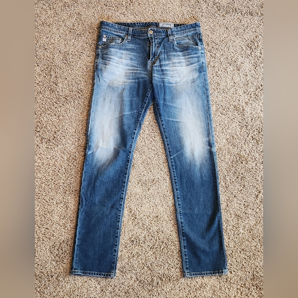 AG Adriano Goldschmied Men's Faded Blue Slim Jeans